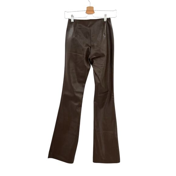 I.Am.Gia Estyn Pants Faux Leather Flare Bootcut Low Rise Brown Size XXS - Picture 7 of 13